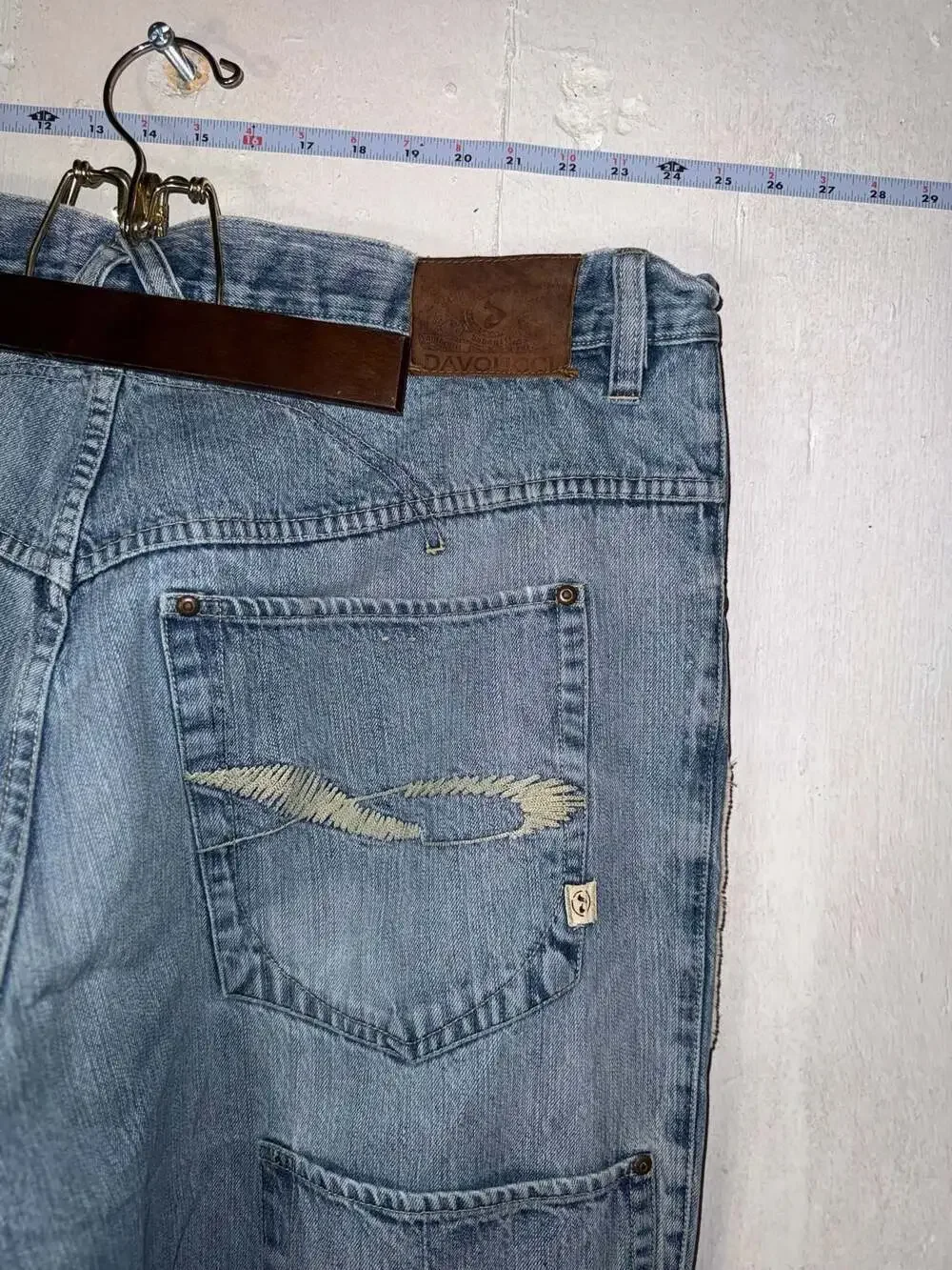 Davoucci Vintage Baggy Breakdancer Patch Denim Jeans 42x33